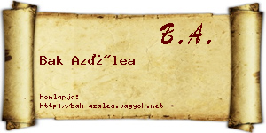 Bak Azálea névjegykártya